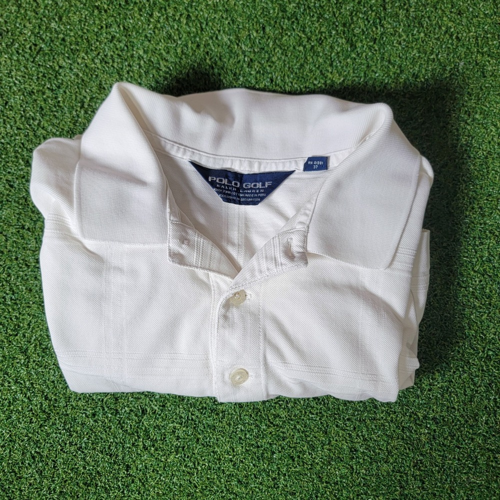 Polo Golf Polo Shirt Plaid Short Sleeve Collared‎ Golfing Casual Mens L